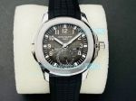 ZF Factory Replica Patek Philippe Aquanaut Travel Time 5164A-001 Watch Grey Dial Black Rubber Strap